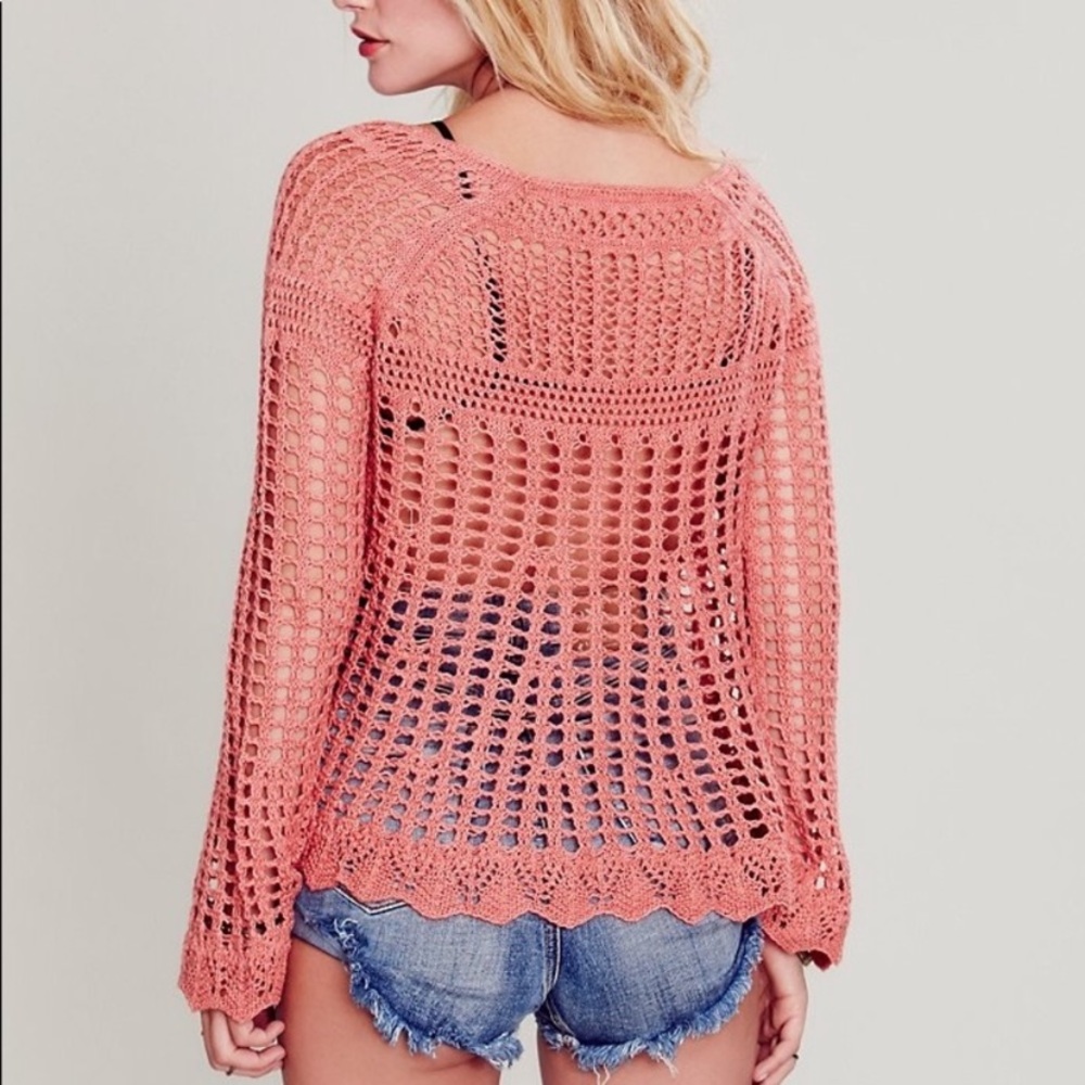 Free People Annabelle Crochet Pullover sweater